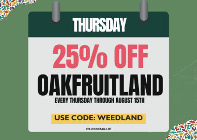 Thursday: 25% off Oakfruitland