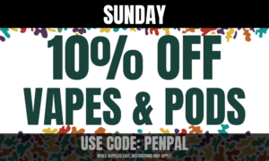 Sunday: 10% off Vapes, Carts, & Pods picture