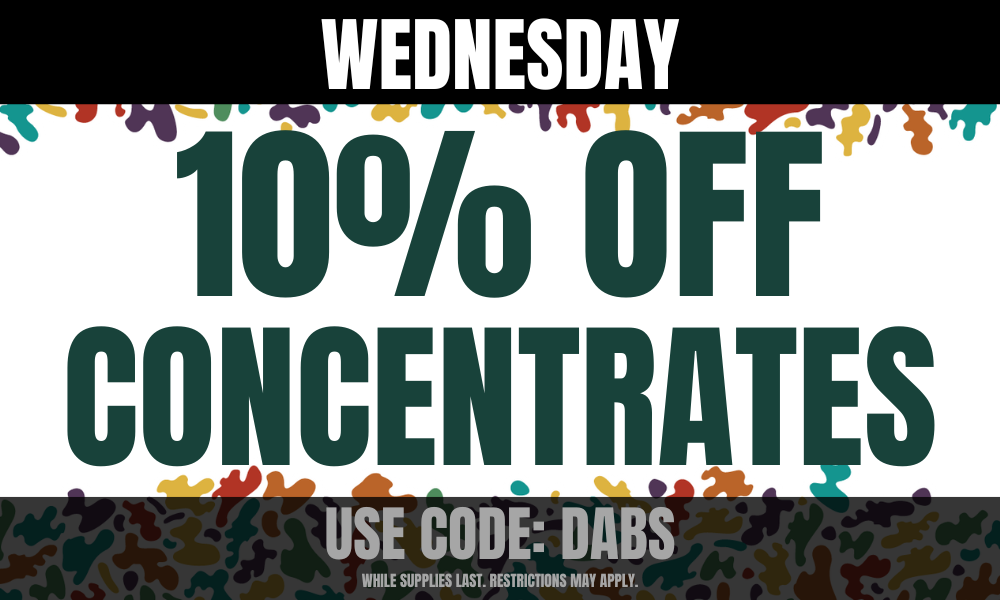 Wednesday: 10% off Concentrates
