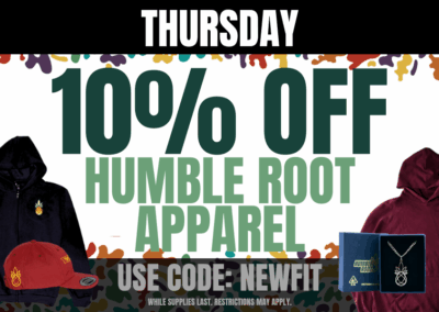 Thursday: 10% off Humble Root Apparel
