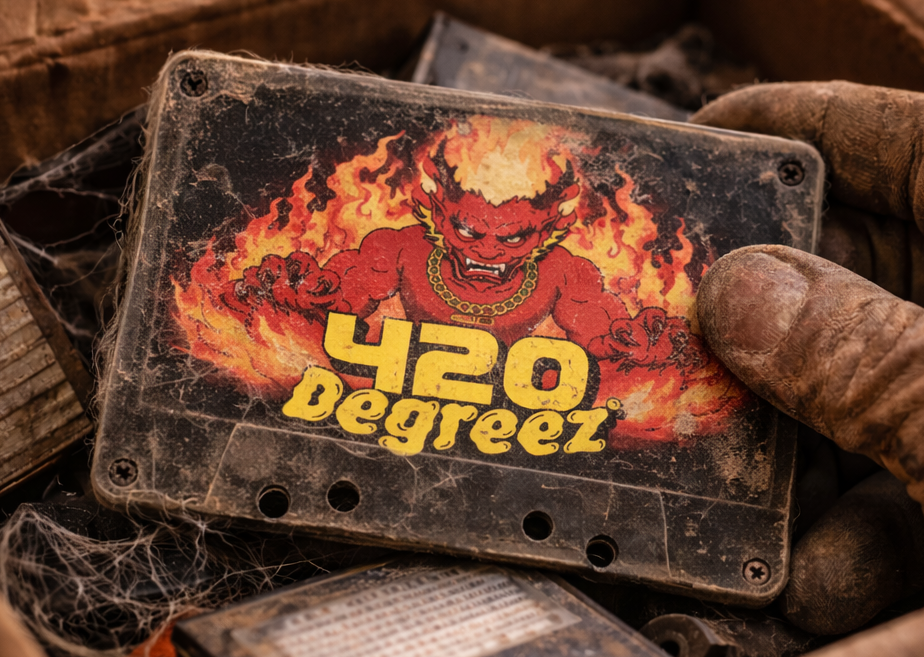 Physical cassette for 420 Degreez: Humble Root Records label art and handwritten markers on the shell.