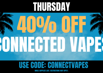 Thursday: 40% off Connected Vapes
