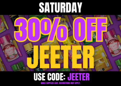 Saturday: 30% off Jeeter